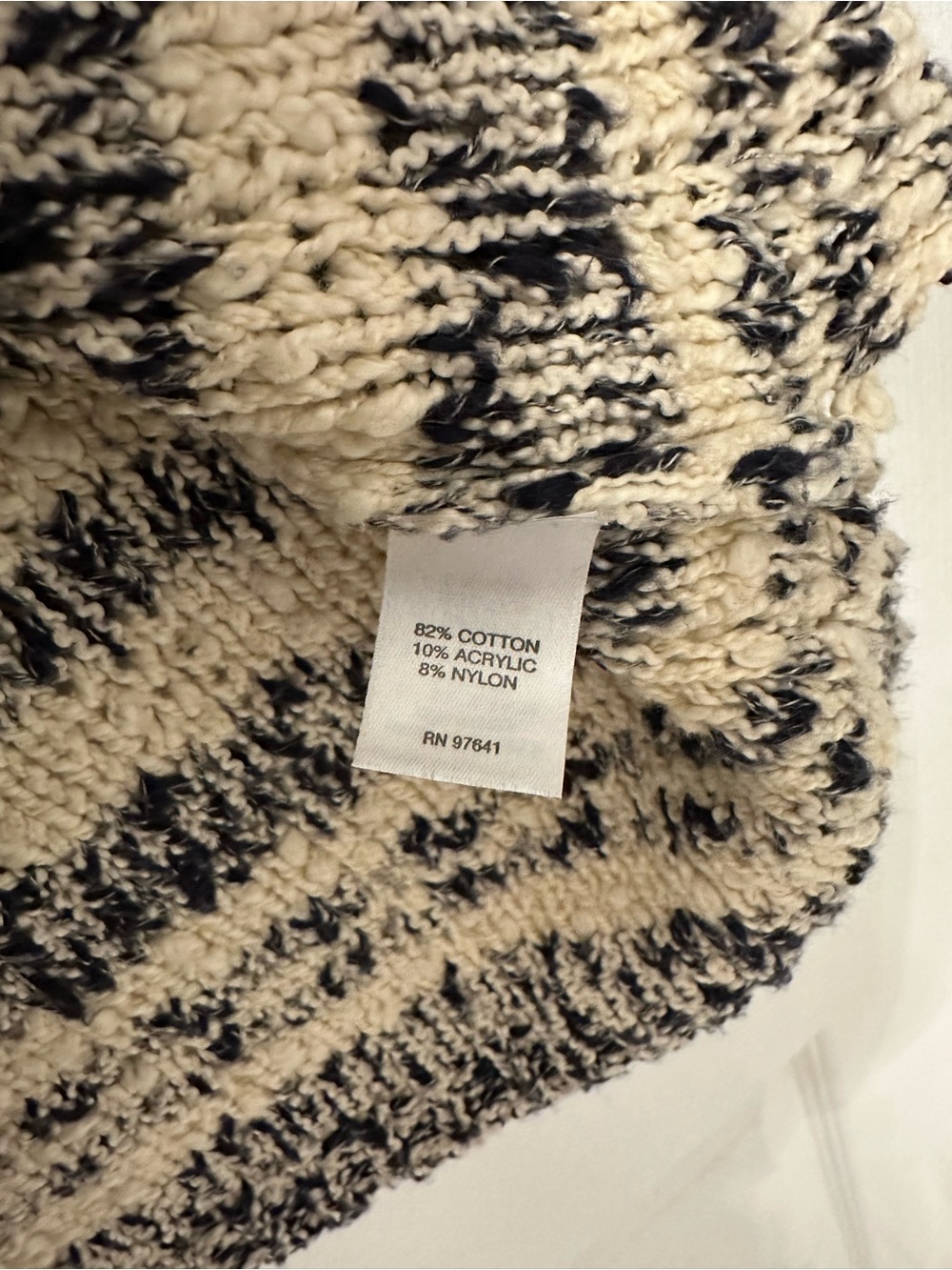 J. Jill Cream and Black Textured Striped Crewneck Sweater - Picture 4 of 6